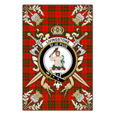 Livingstone Modern Tartan Crest Black Garden Flag - Gold Thistle Style