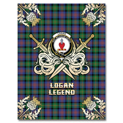Logan Ancient Tartan Gold Courage Symbol Blanket