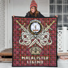 MacAlister Modern Tartan Crest Legend Gold Royal Premium Quilt
