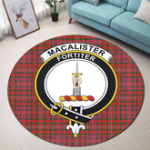 MacAlister Modern Tartan Crest Round Rug