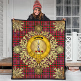 MacAlister Modern Tartan Crest Premium Quilt - Gold Thistle Style