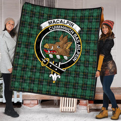 MacAlpin (MacAlpine) Ancient Tartan Crest Quilt