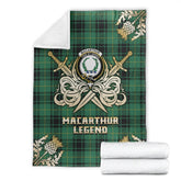 MacArthur Ancient Tartan Gold Courage Symbol Blanket