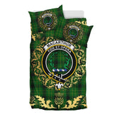MacArthur Highland Tartan Crest Bedding Set - Golden Thistle Style