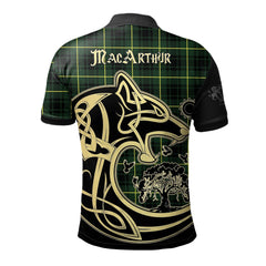 MacArthur Modern Tartan Polo Shirt Viking Wolf