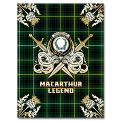 MacArthur Modern Tartan Gold Courage Symbol Blanket