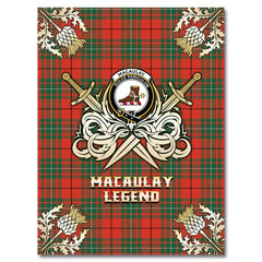 MacAulay Ancient Tartan Gold Courage Symbol Blanket