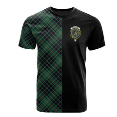 MacAulay Hunting Ancient Tartan T-Shirt Half of Me - Cross Style