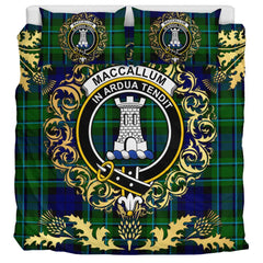 MacCallum Modern Tartan Crest Bedding Set - Golden Thistle Style