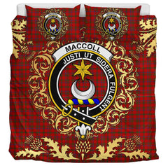 MacColl 02 Tartan Crest Bedding Set - Golden Thistle Style