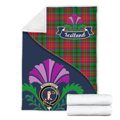 MacCulloch (McCulloch) Tartan Crest Premium Blanket - Thistle Style