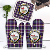 MacDonald Dress Modern Tartan Crest Oven Mitt And Pot Holder (2 Oven Mitts + 1 Pot Holder)