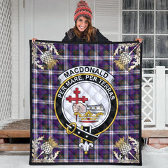 MacDonald Dress Modern Tartan Crest Premium Quilt - Gold Thistle Style