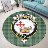 MacDonald Lord of the Isles Hunting Tartan Crest Round Rug
