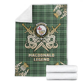 MacDonald Lord of the Isles Hunting Tartan Gold Courage Symbol Blanket