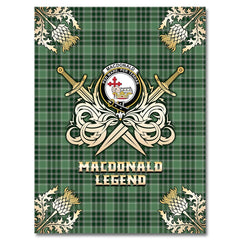 MacDonald Lord of the Isles Hunting Tartan Gold Courage Symbol Blanket