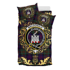 MacDonald of Clanranald 02 Tartan Crest Bedding Set - Golden Thistle Style