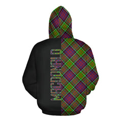 MacDonald of Clanranald Tartan Hoodie Half of Me - Cross Style