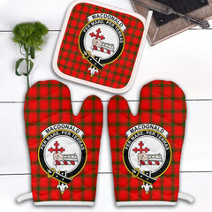 MacDonald Of Sleat Tartan Crest Oven Mitt And Pot Holder (2 Oven Mitts + 1 Pot Holder)