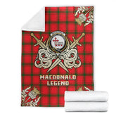 MacDonald of Sleat Tartan Gold Courage Symbol Blanket