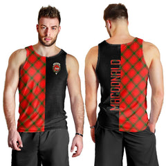MacDonald of Sleat Tartan Crest Men's Tank Top - Cross Style