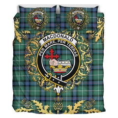 MacDonald of the Isles Hunting Ancient Tartan Crest Bedding Set - Golden Thistle Style