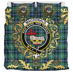 MacDonald of the Isles Hunting Ancient Tartan Crest Bedding Set - Golden Thistle Style