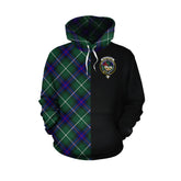 MacDonald of the Isles Hunting Modern Tartan Hoodie Half of Me - Cross Style