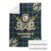 MacDonald of the Isles Hunting Modern Tartan Gold Courage Symbol Blanket