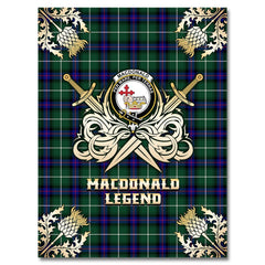MacDonald of the Isles Hunting Modern Tartan Gold Courage Symbol Blanket
