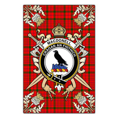 MacDonnell of Keppoch Modern Tartan Crest Black Garden Flag - Gold Thistle Style