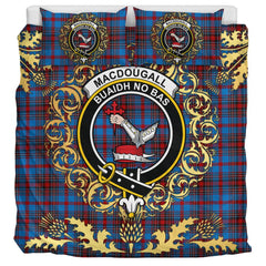 MacDougall 07 Tartan Crest Bedding Set - Golden Thistle Style