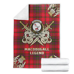 MacDougall Modern Tartan Gold Courage Symbol Blanket