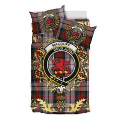 MacDuff Dress 04 Tartan Crest Bedding Set - Golden Thistle Style