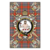MacFarlane Ancient Tartan Crest Black Garden Flag - Gold Thistle Style