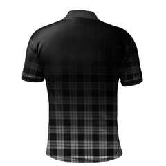 MacFarlane Black White Ancient Tartan Polo Shirt - Alba Celtic Style