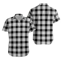 MacFarlane Black White Tartan Hawaiian Shirt