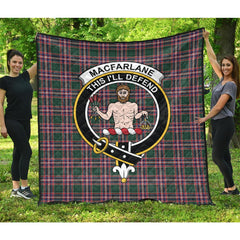 MacFarlane Hunting Modern Tartan Crest Quilt
