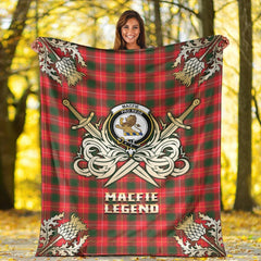 MacFie Tartan Gold Courage Symbol Blanket