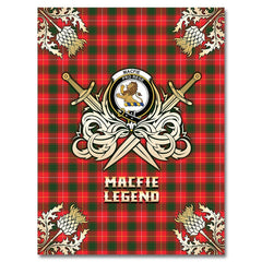 MacFie Tartan Gold Courage Symbol Blanket