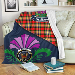 MacGill (Makgill) Tartan Crest Premium Blanket - Thistle Style