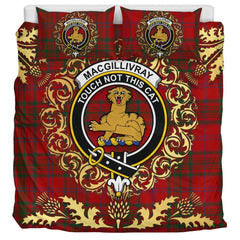 MacGillivray 03 Tartan Crest Bedding Set - Golden Thistle Style