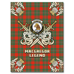 MacGregor Ancient Tartan Gold Courage Symbol Blanket