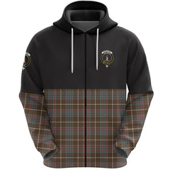 MacIntyre Hunting Weathered Clan Half Of Tartan Zipper Hoodie