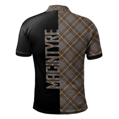 MacIntyre Hunting Weathered Tartan Polo Shirt Half of Me - Cross Style