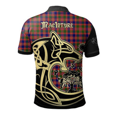 MacIntyre Modern Tartan Polo Shirt Viking Wolf