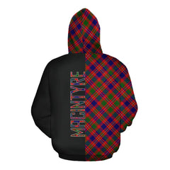 MacIntyre Modern Tartan Hoodie Half of Me - Cross Style