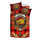 MacIver Modern Tartan Crest Bedding Set - Golden Thistle Style