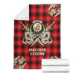 MacIver Modern Tartan Gold Courage Symbol Blanket