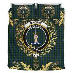 MacKay Bonner Tartan Crest Bedding Set - Golden Thistle Style
